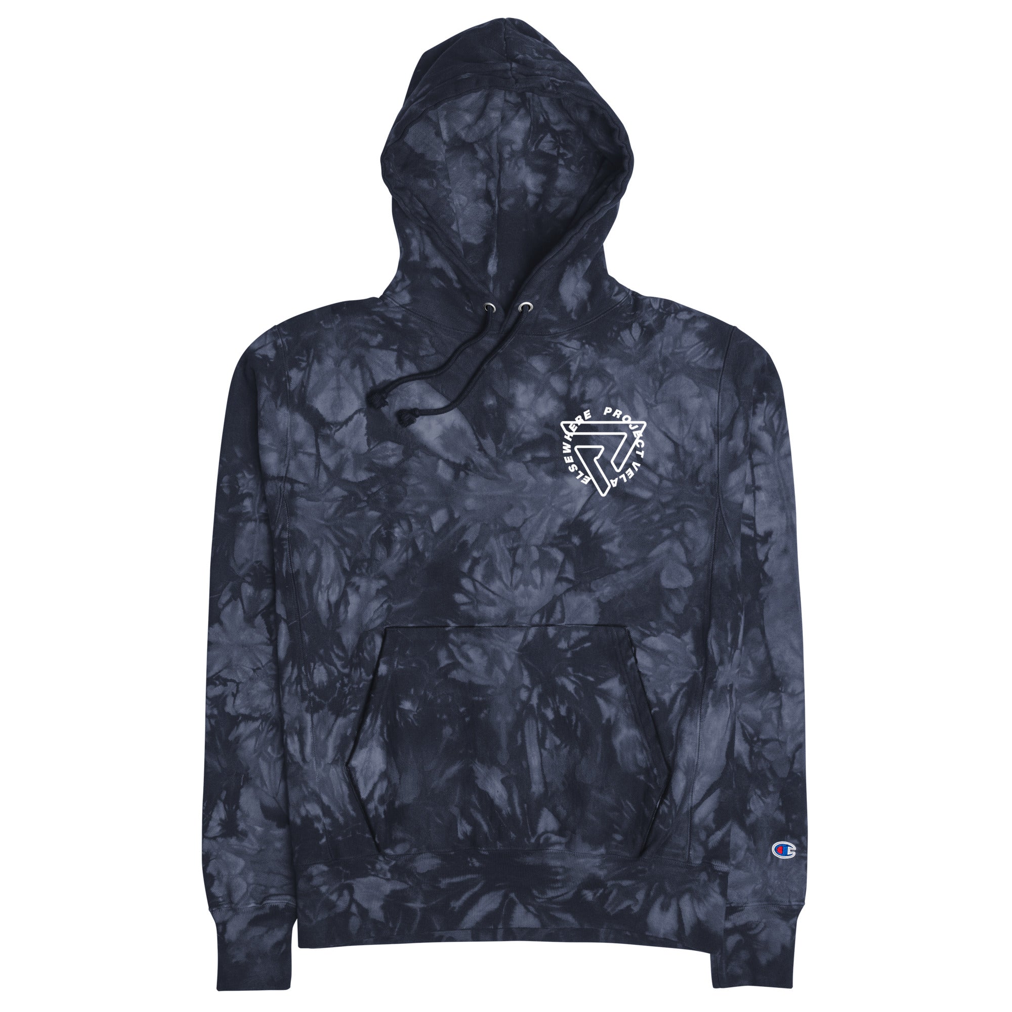Elsewhere Logo Embroidered Unisex Champion tie-dye hoodie